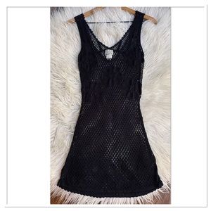 Free People Black Crochet Tank Dress